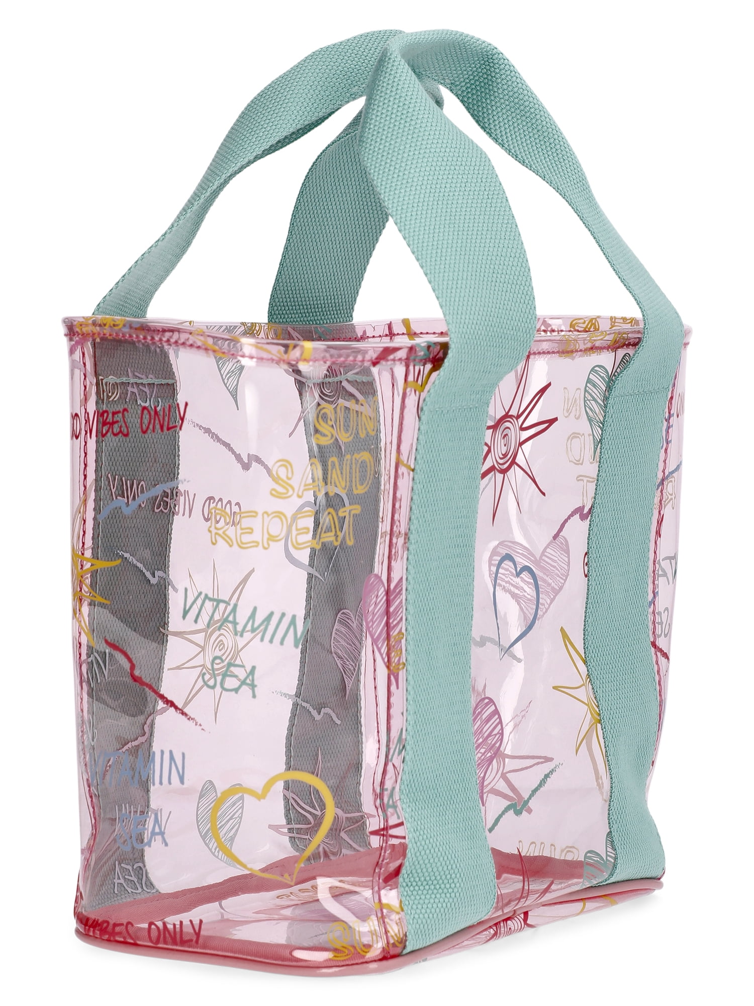 No Boundaries Women's Clear Mini Tote, Multi Color