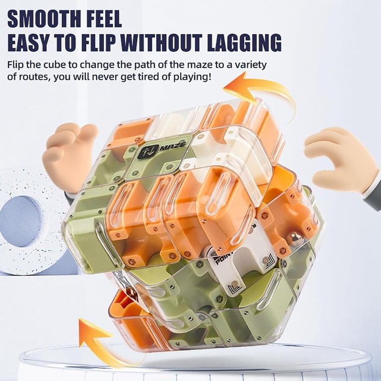Cubo Laberinto 3D – Rompecabezas De Bola Con Seis Caras, Entrenamiento Lógico Y Espacial, Juguete Sensorial Y Educativo Para Niños Y Adultos, Regalo Ideal Para Aprender Jugando