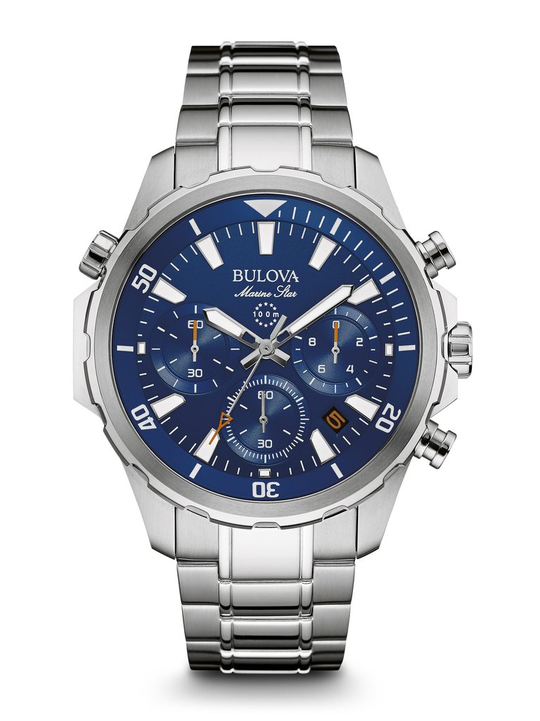 Bulova Marine Star Chronograph Blue Dial Men's Watch 96B256