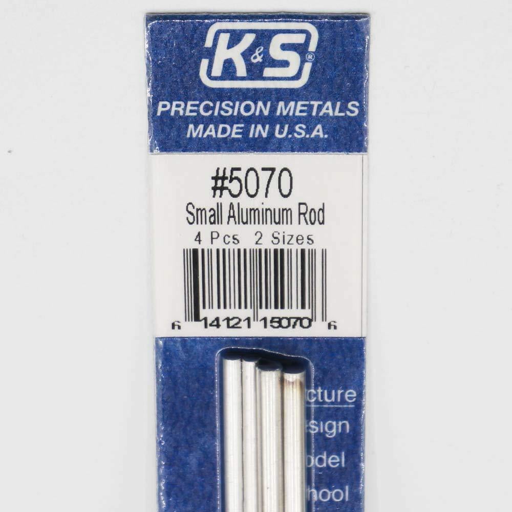 K&S 3/32" 1/8" Round Bendable Aluminum Rods 4 Per Pack 