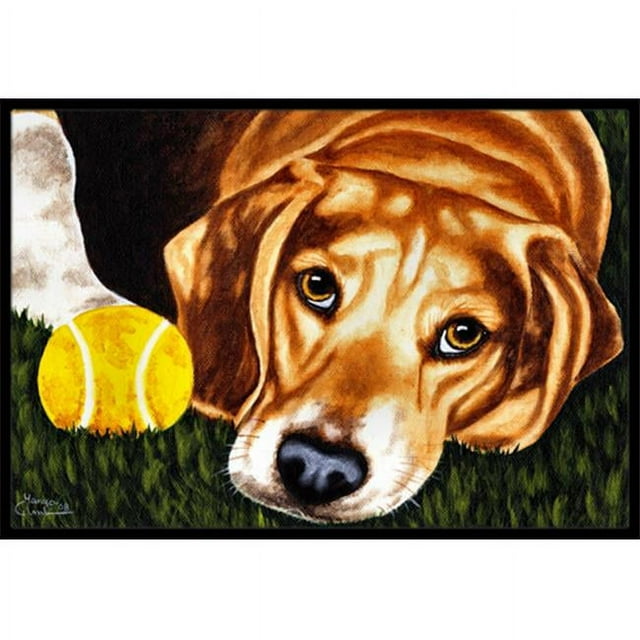Carolines Treasures AMB1358JMAT Tapis Intérieur Ou Extérieur Beagle Have Ball Will Travel - 24 x 36