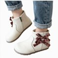thumbnail image 3 of WXFAZCVU Girls Bow Ankle Boots Cute Round Toe Side Zipper Kids Booties Dress Party Shoes Size 11.5, 3 of 5