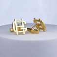 thumbnail image 3 of PicturesOnGold.com Exclusive Monogram Overlapping Initial Cufflinks - Sterling Silver 3/4 Inch Tall - Stylish Jewelry Memory Gifts for Men, 3 of 7