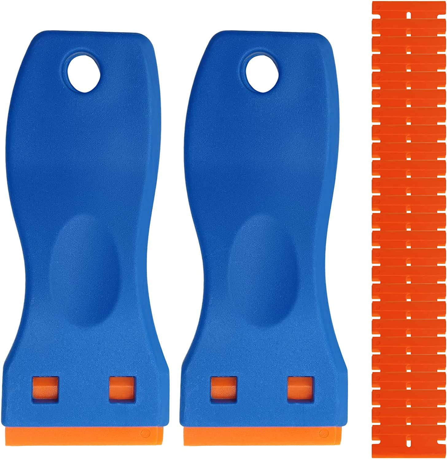 2 Pack Plastic Razor Blade Scraper, Plastic Scraper ool with 50 Pieces