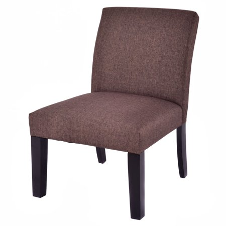 Slipper Chair Covers - GHP 300-Lbs Capacity Rubber Wood Padded Linen Seat Cover Living Room Slipper Chair
