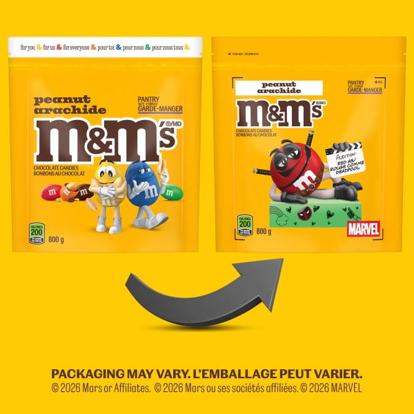 M&M'S, Peanut Milk Chocolate Candies, Pantry Size Share Bag, 800g