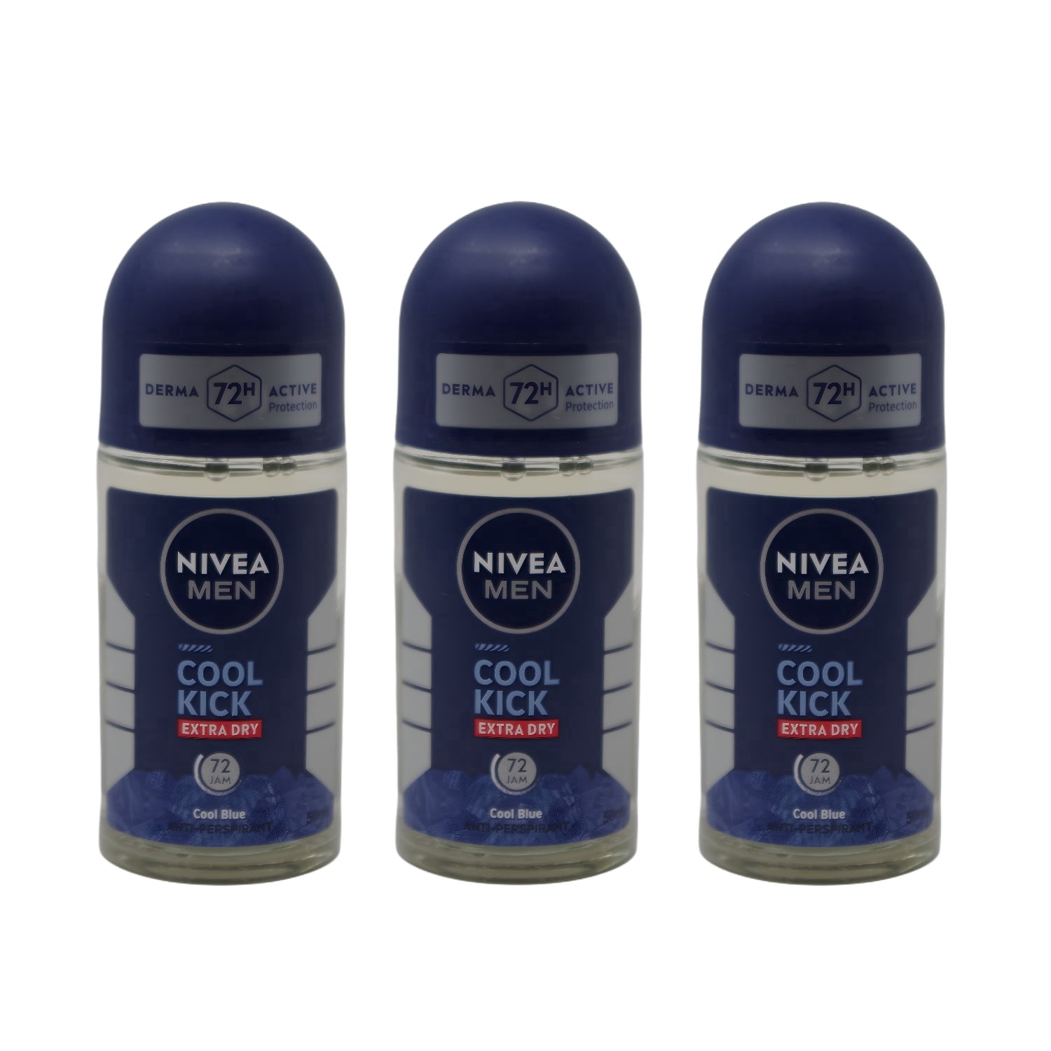 Nivea Men Cool Kick Anti-Perspirant Deodorant Roll-On, 50 ML 3pk