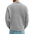 thumbnail image 6 of YOIAVAIOY Men's Long Sleeve Knit Polos, Breathable Versatile Casual Trendy, Soft Pullover for Daily Wear Gray L, 6 of 9