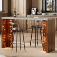 thumbnail image 4 of Bar Table for 4-6 People - 55" Long Counter Height Pub with Faux Marble Tabletop, Modern Rectangular Home Bar Coffee Unit for Kitchen, Dining Room, 4 of 6