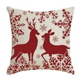 thumbnail image 2 of Antqov Christmas Throw Pillow Covers 18x18" Winter Christmas Pillow Covers Square Throw Pillowcase Deer Snowflake Cushion Pillow Case for Home Decor Holiday Decor, 2 of 6