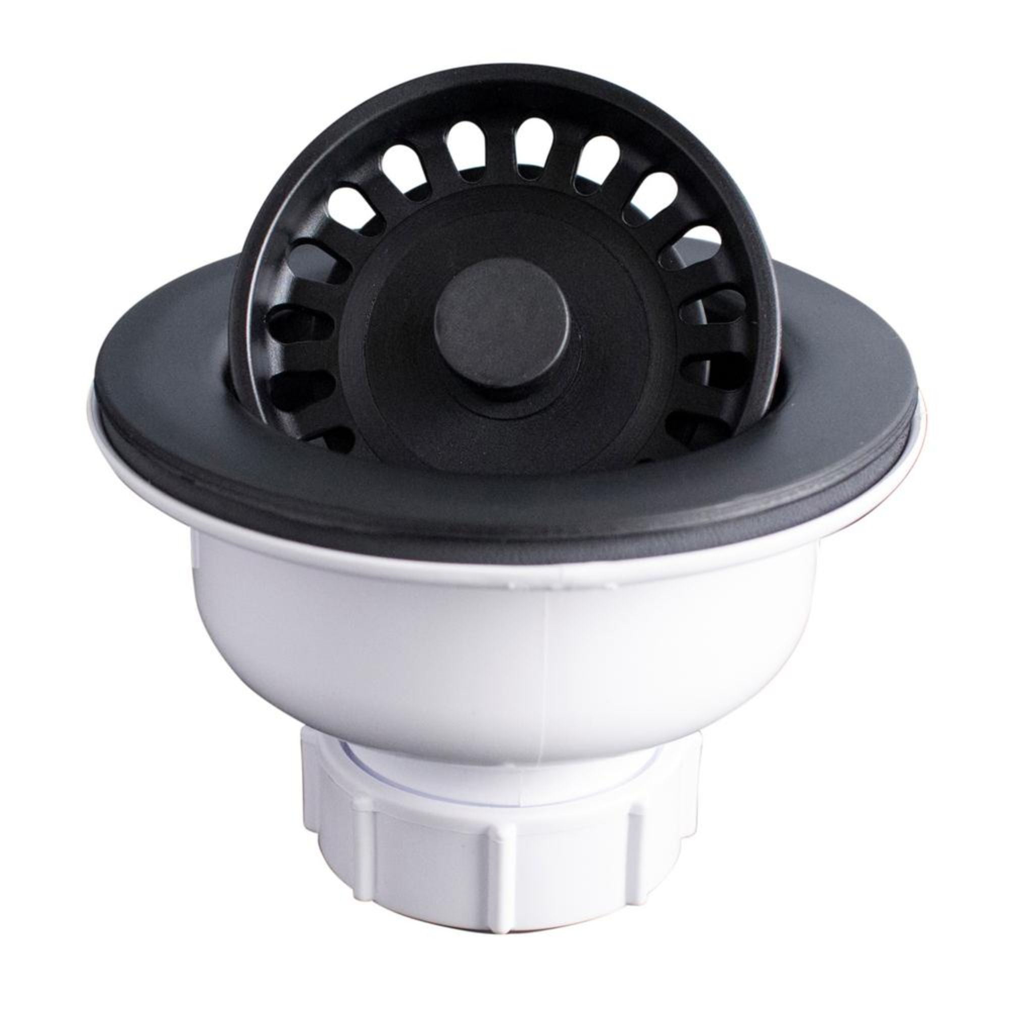 Karran QBSBL Standard Drain 4-1/2 in. Kitchen Sink Basket Strainer in Black