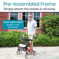 thumbnail image 6 of Vive Everglide Rollator Walker – Lightweight, Foldable, Adjustable Mobility Aid with Seat & Brakes, Black, 6 of 9
