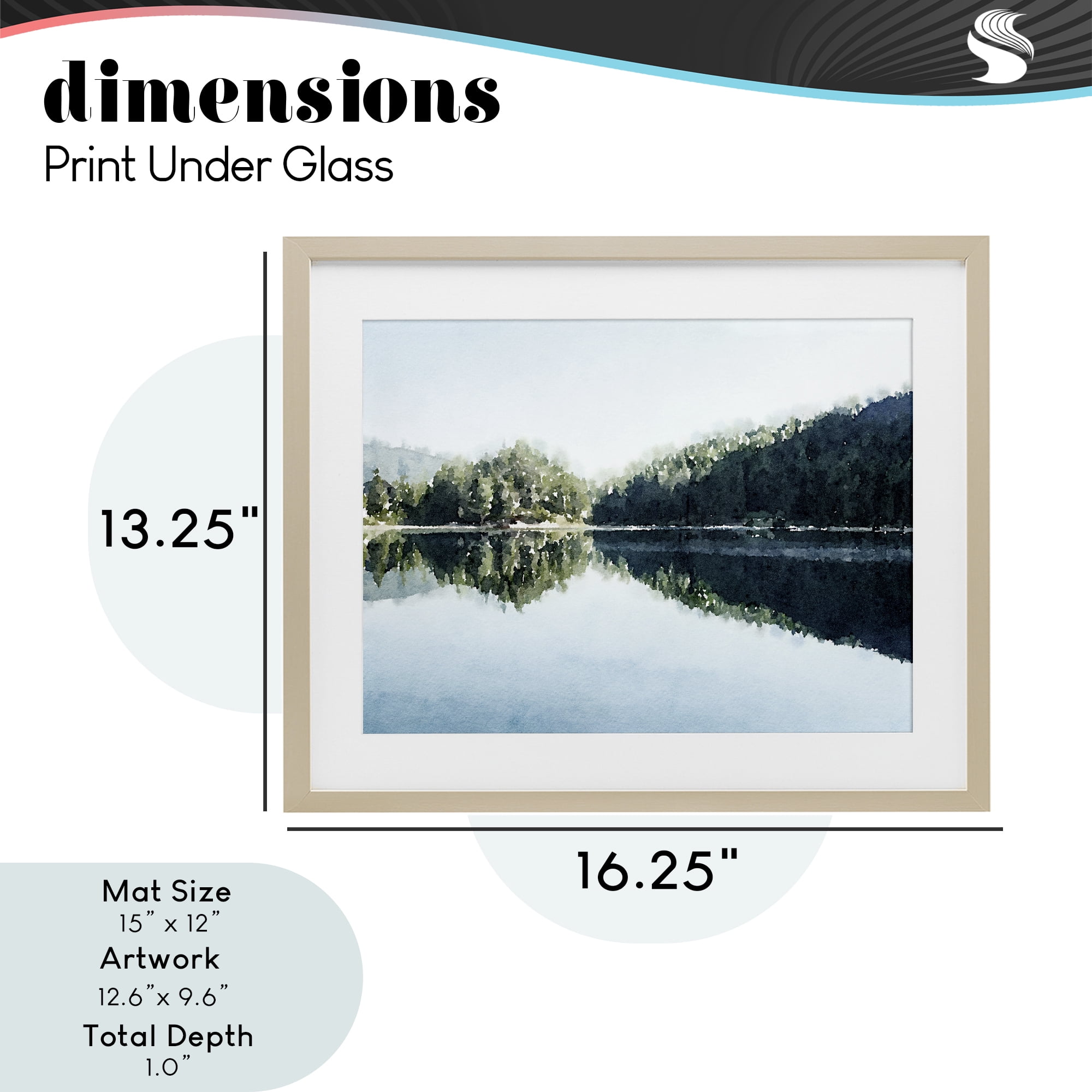 Stupell Industries Blue Lake Reflections Birch Framed Print Under Glass, design by Kim Curinga