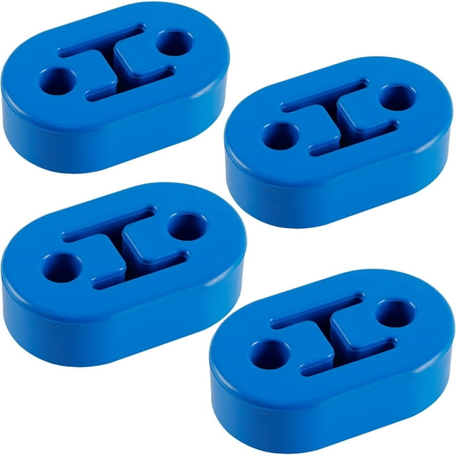 Rubber Exhaust Hanger, Muffler Exhaust System, Heavy Insulator Support Bushing Installation, 2 Holes 0.47 Inch, High-Density Tailpipe Damping Hanger (4PCS Blue)