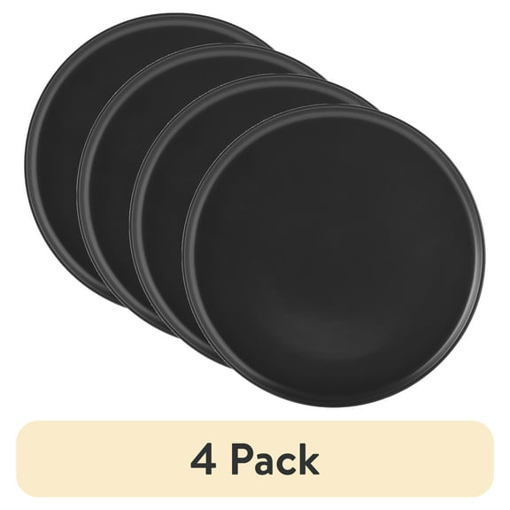 (4 pack) Mainstays Alessandra Matte Black Stoneware Dinner Plate