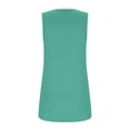 thumbnail image 5 of CLOISE Tank Top for Women and Teens Green Summer Square Neckline Loose Casual T Shirts Fashion Comfy Sleeveless Solid Fold Pleated Breathable Soft Blouse 3XL, 5 of 5