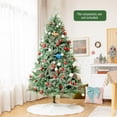 thumbnail image 4 of Gymax 7 Ft Snow Flocked Christmas Tree Artificial Unlit Hinged Tree w/Pine Cones, 4 of 10