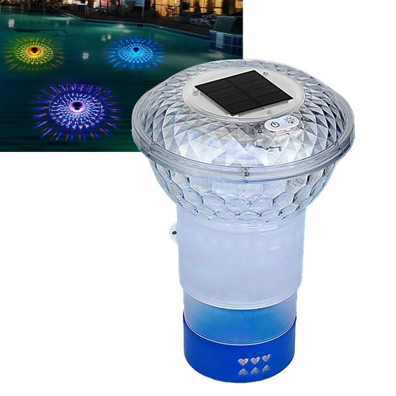 Whatever You Like-Solar Pool Floater with Colorful Lights - Dual Function Chlorine Dispenser & Night Ambiance Enhancer for Pools, Spas & Hot Tubs"}