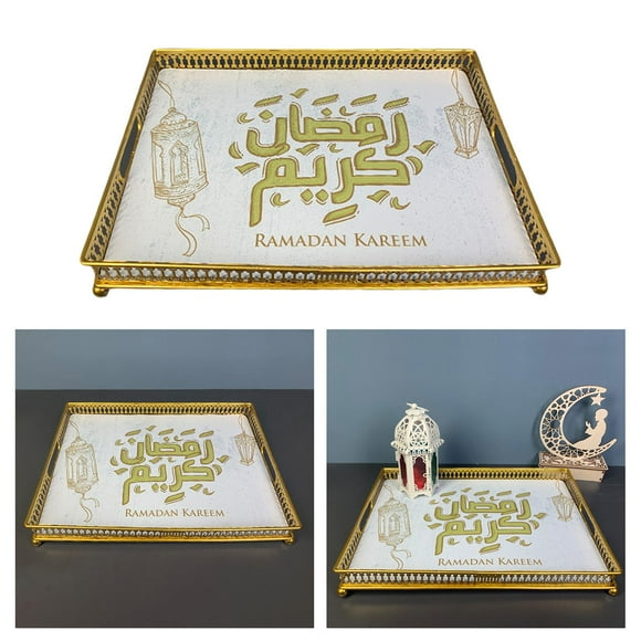 Islam Eid Pastelería Decoración Bandeja de Servicio de Comida para Postre Rectángulo BLESIY bandeja de exhibición
