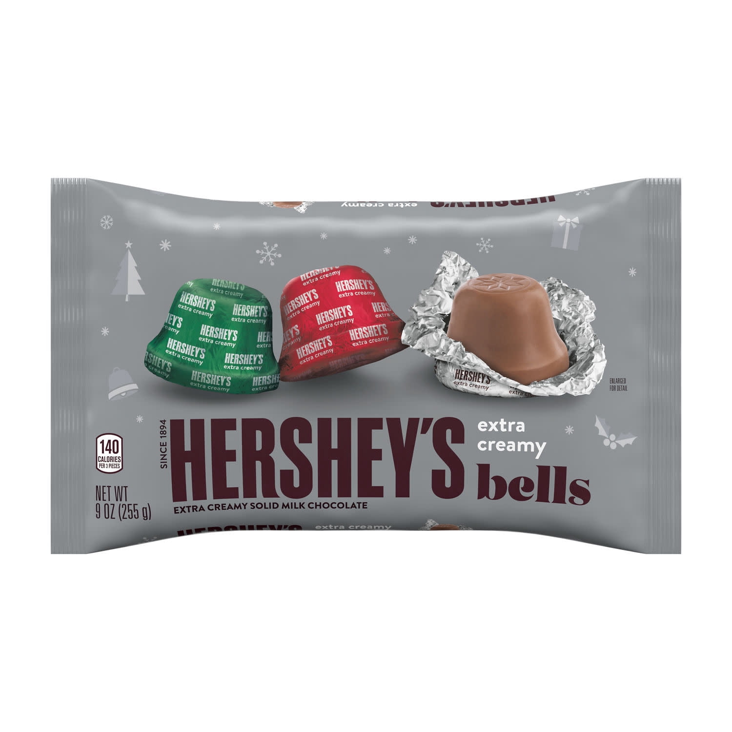(2 pack) Hershey's Milk Chocolate Bells Christmas Candy, Bag 9 oz
