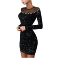 thumbnail image 1 of Vestido de manga larga con costura de nalgas sexy informal a la moda para mujer Fridja  NMB1184, 1 of 1