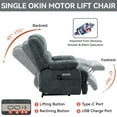 thumbnail image 5 of Newest 23" Seat Width , High Back Large Size Blue Grey Chenille Power Lift Recliner Chair with 8-Point Vibration Massage , Lumbar Heating, 5 of 8