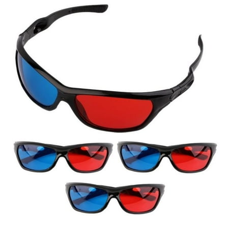 Frame Amo Universal Anaglyph 3D TV Glass, Red and Blue Lens, 3-PACK