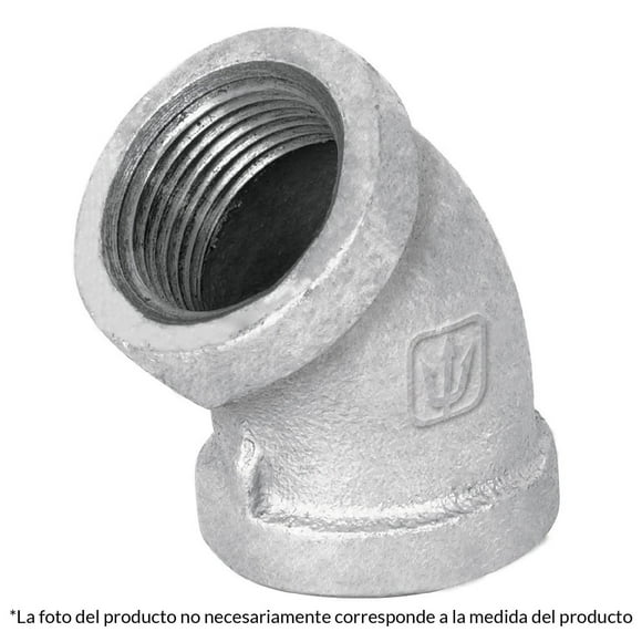 Codo 45°, acero galvanizado, 2' Foset Foset CG-866