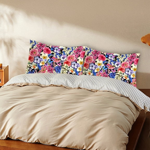 Jilgteok Flower Pillowcase Gonzo Satin Sateen Pillowcase Summer Cool Digital Printed Children's Pillowcase