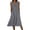 Gray, variant on Womens Dress Eyelet V Neck Sleeveless Button Detail Summer Beach Vacation Everyday Dress with Pockets