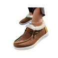 thumbnail image 5 of Woobling Shoes for Women Extra Wide Width Comfort Canvas Sneakers Walking Driving Non Slip On Boat Loafers Size 9 Brown (plush lined) 8.5, 5 of 5