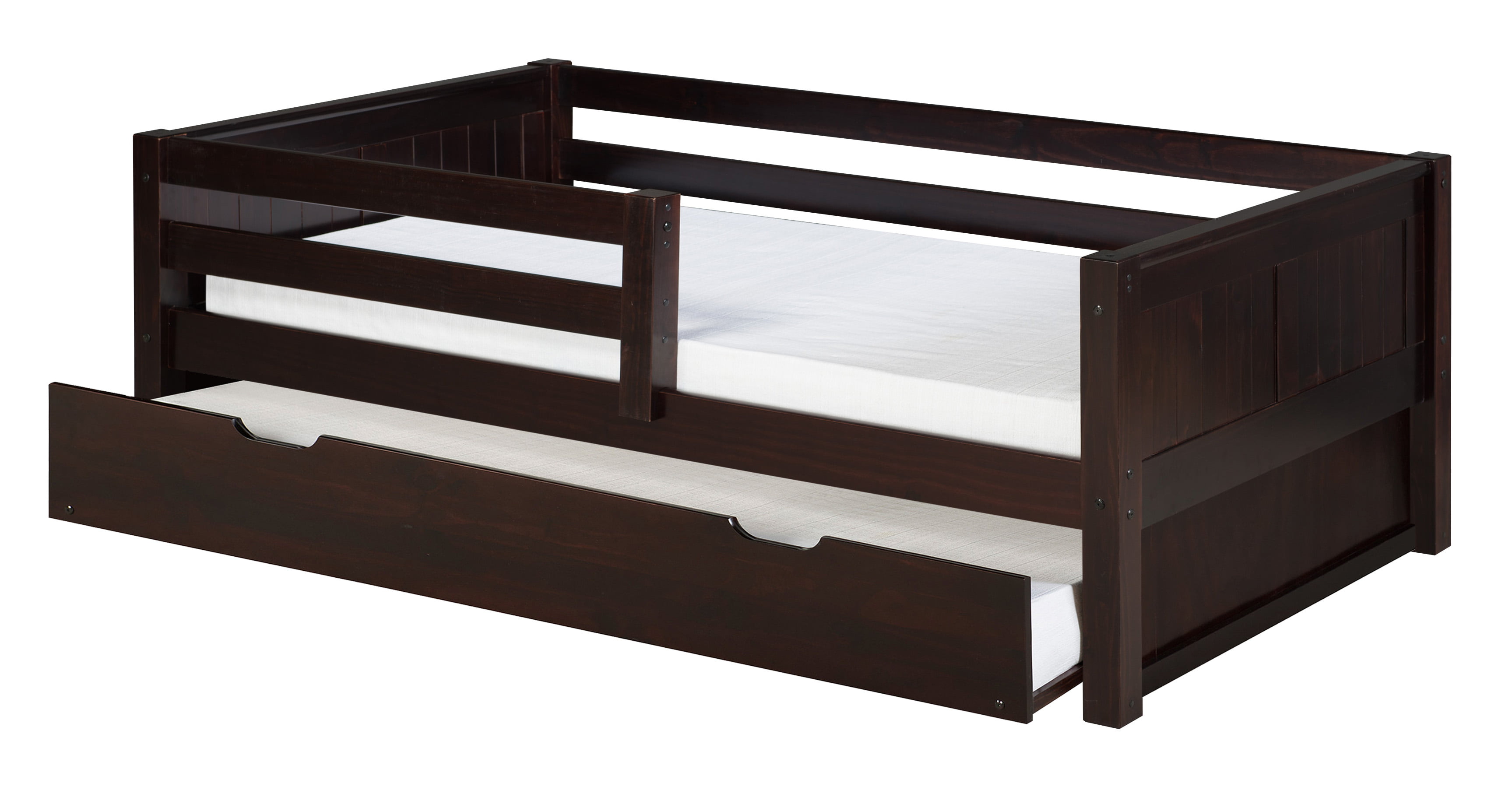 Twin Bed With Rails All Around, Twin Bed With Rails All Around