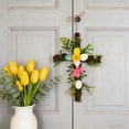 thumbnail image 4 of Wreath Decoration​ Dark Twig Cross Shape Wreath Colorful Egg and Bloom Accent Belief Decor Easter Decorations for Door Wall Festive, 4 of 6