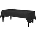 thumbnail image 2 of Crown Display Waterproof Tablecloth - 54" x 70" Black Solid Print Plastic Stain-Resistant Vinyl Tablecloth with Flannel Backing, 2 of 9