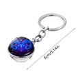 thumbnail image 3 of Hearth & Gear Keychain Twelve Constellations Gemstone Keychain Pendant Double Glass Pendant Key Chain Pendant, 3 of 3