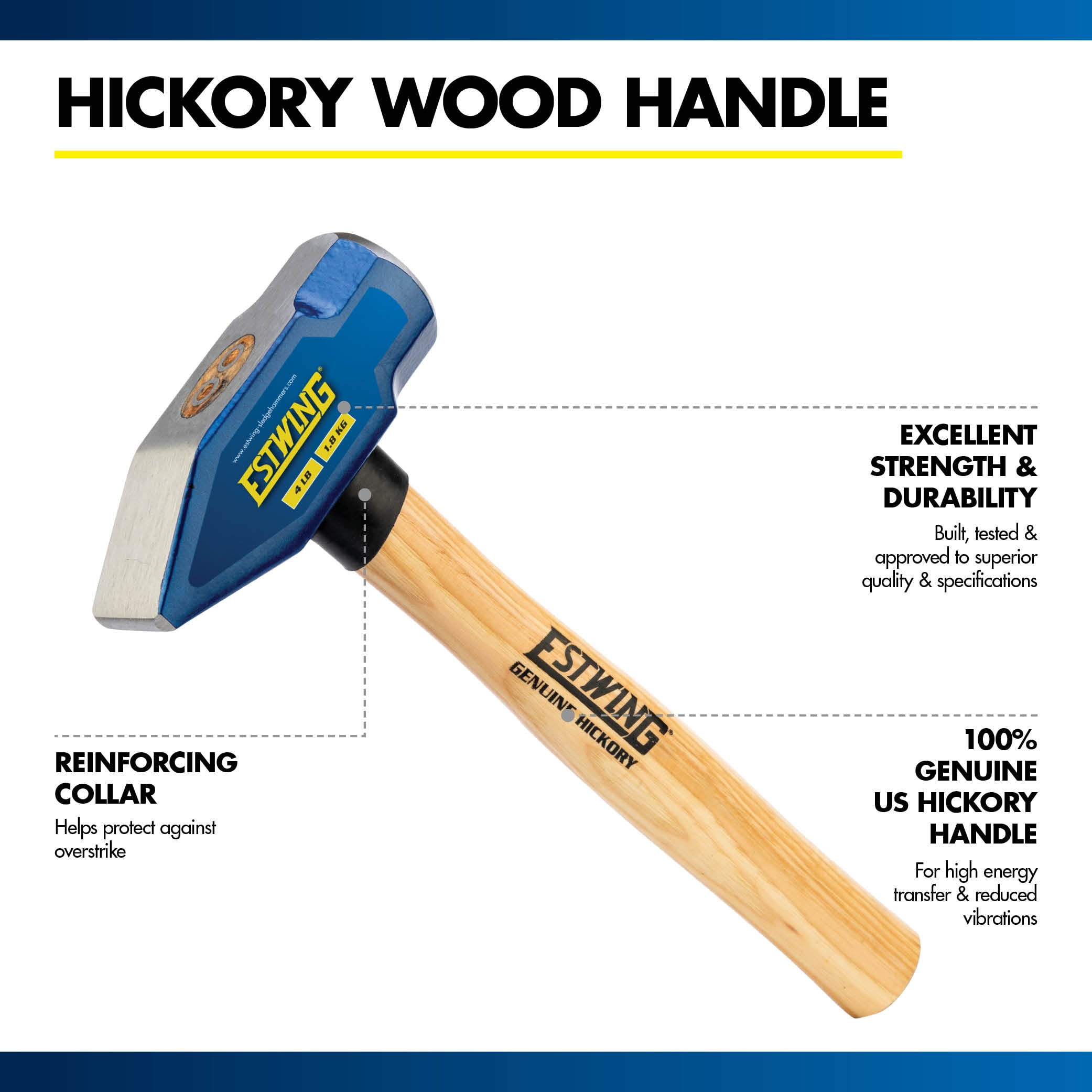 Estwing 4 lb Blacksmith Hammer with 14" Hickory Wood Handle
