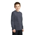 thumbnail image 4 of Port & Co Teen Unisex Regular Plain Long Sleeves T-Shirt Heather Navy X-Large, 4 of 6
