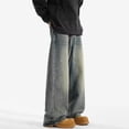 thumbnail image 4 of Mens Baggy Loose Jeans Classic Vintage Washed Wide Leg Pants Loose Straight Leg Streetwear Jean Trousers, 4 of 6