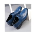thumbnail image 6 of GENILU Mens Lightweight Glossy Oxfords Classic Dress Shoes Party Round Toe Oxford Shoe Blue 43, 6 of 7