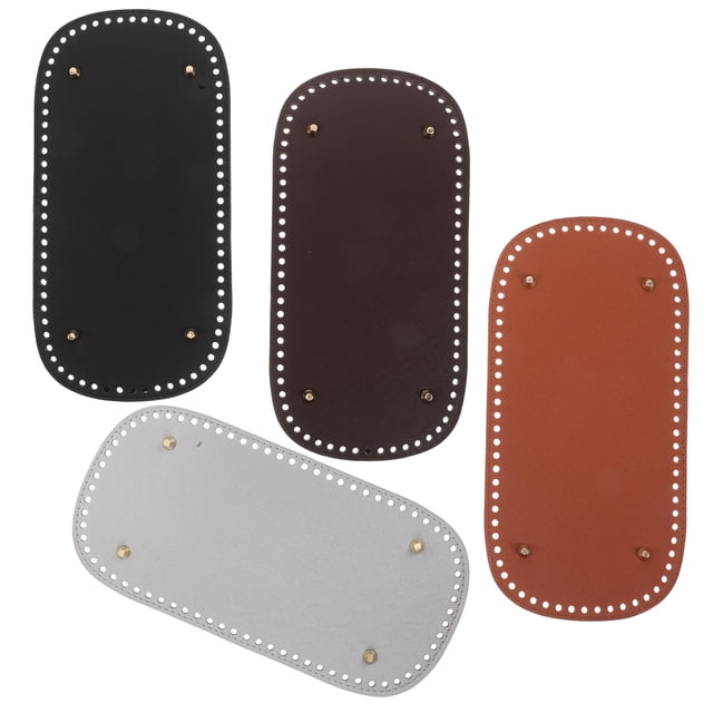 4 piezas de soporte para base de bolso, moldeador de base de PU, almohadilla de inserción rectangular hecha a mano para bolso, suministros para hacer bolsos de mano de ganchillo y tejer
