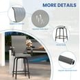 thumbnail image 5 of Poteban Patio Swivel Bar Stools Chair of 6, Outdoor Bar Heigt Set, All Weather High Back and Armrest Rocking Stools & Bar Chairs for Backyard, Lawn Garden, Balcony and Pool,Gray&White, 5 of 7