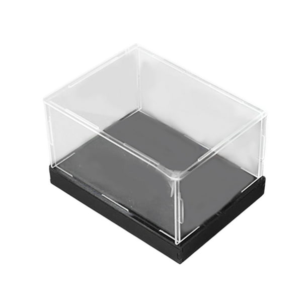 Caja de exhibición de acrílico transparente con base negra, cajas de almacenamiento protectoras multiusos 30cmx20cmx10cm