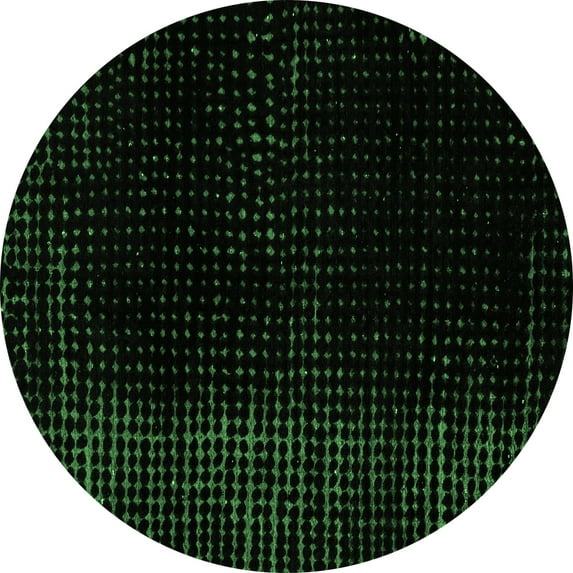 Ahgly Company Indoor Round Abstract Emerald Green Modern Area Rugs, 7' Round