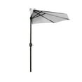 thumbnail image 4 of 9 ft Half Market Umbella with Black Round Free Standing Plastic Base, White, 4 of 5