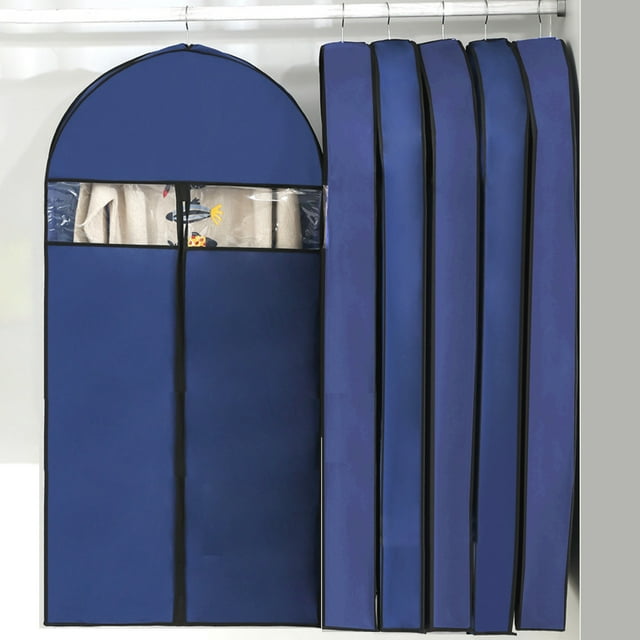 Rvkxad Foldable Garment Bag for Travel, Closet Storage Suit Cover with ID Card Window, Hanging Clothes Protection Case