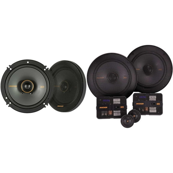 Kicker 51KSS6504 KS-Series 6.5" Component system with 1" tweeters w/ 51KSC6504 6.5" Coaxial Bundle