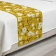 thumbnail image 2 of Hawaii Bed Runner, Floral Vintage Pattern of Pure Flowers Spring Blossoms, Decorative Accent Bedding Scarf for Hotels Homes and Guestrooms, Twin, Earth Yellow Umber, by Ambesonne, 2 of 2
