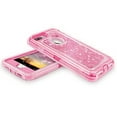 thumbnail image 4 of For Apple IPhone 8 Plus / IPhone 7 Plus Tough Defender Sparkling Liquid Glitter Heart Case With Transparent Holster Clip Pink, 4 of 5