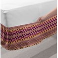 thumbnail image 2 of Aztec Bed Skirt, Colorful Native Pattern of Rhombus Inspired Ornamented Dots, Elastic Bedskirt Dust Ruffle Wrap Around for Bedding Decor, 4 Sizes, Plum Coral, by Ambesonne, 2 of 2