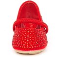 thumbnail image 5 of Dream Pairs Kids Girls Rhinestones Ballet Flat Shoes Toddler Fashion Dress Shoes MUY-SHINE-INFANT RED/SUEDE Size 9 Toddler, 5 of 5